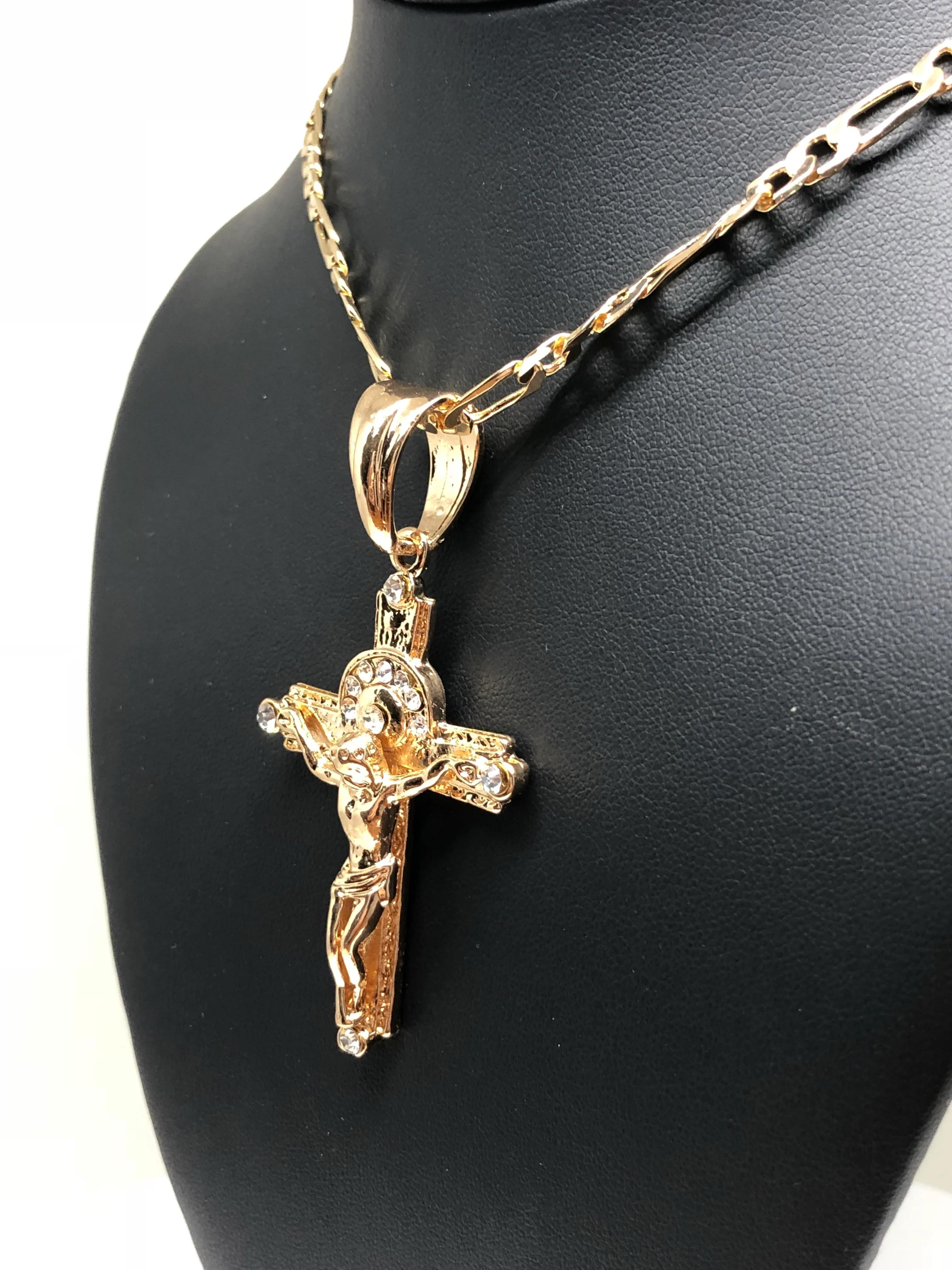 Gold Plated Jesus Cross Crucifix 26" Chain / Jesus Cruz Crucifijo Cadena Oro Lamindo 26" - Image 6