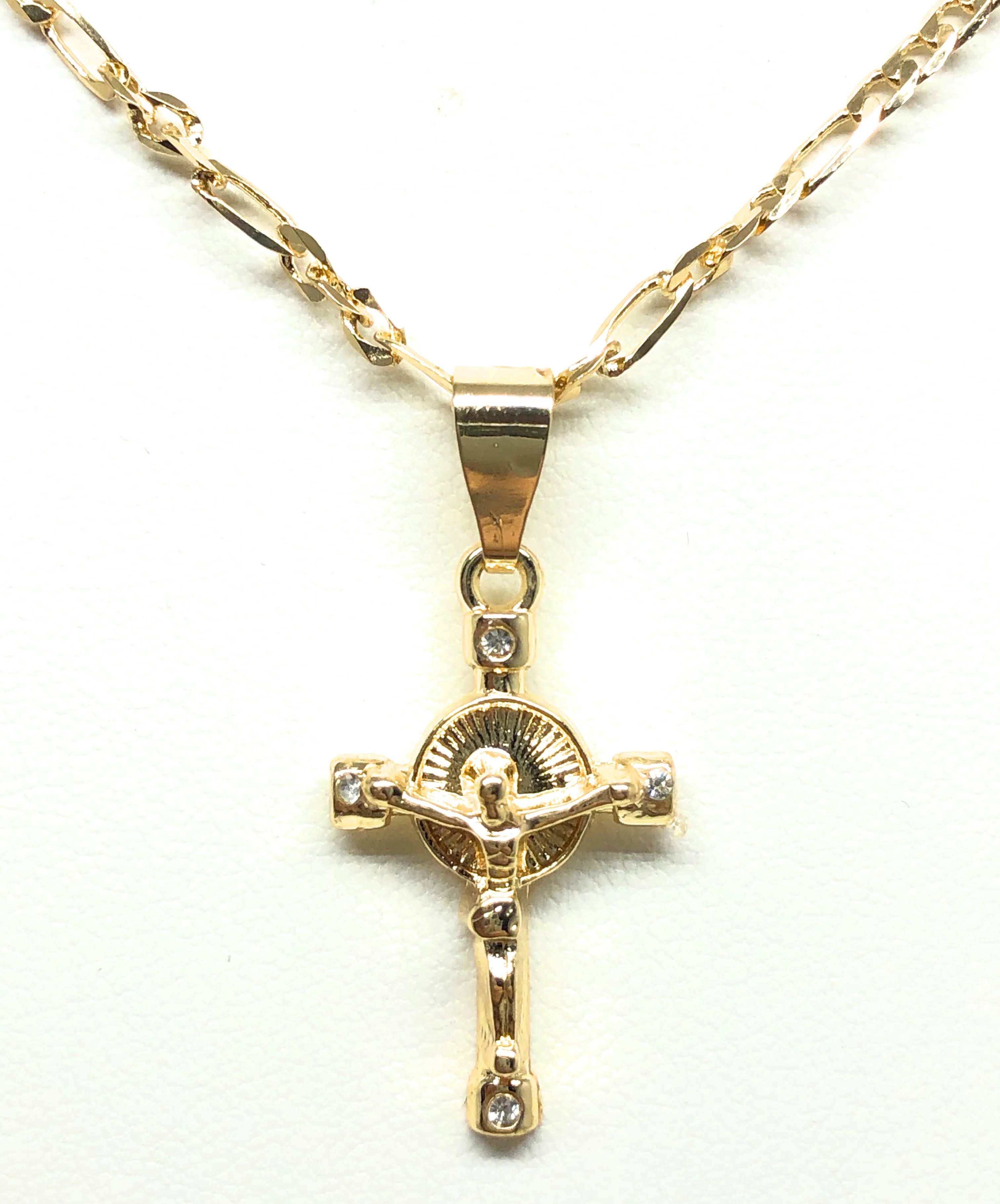Gold Plated Kids Cross Jesus Crucifix 18" Chain Para Ninos - Image 5
