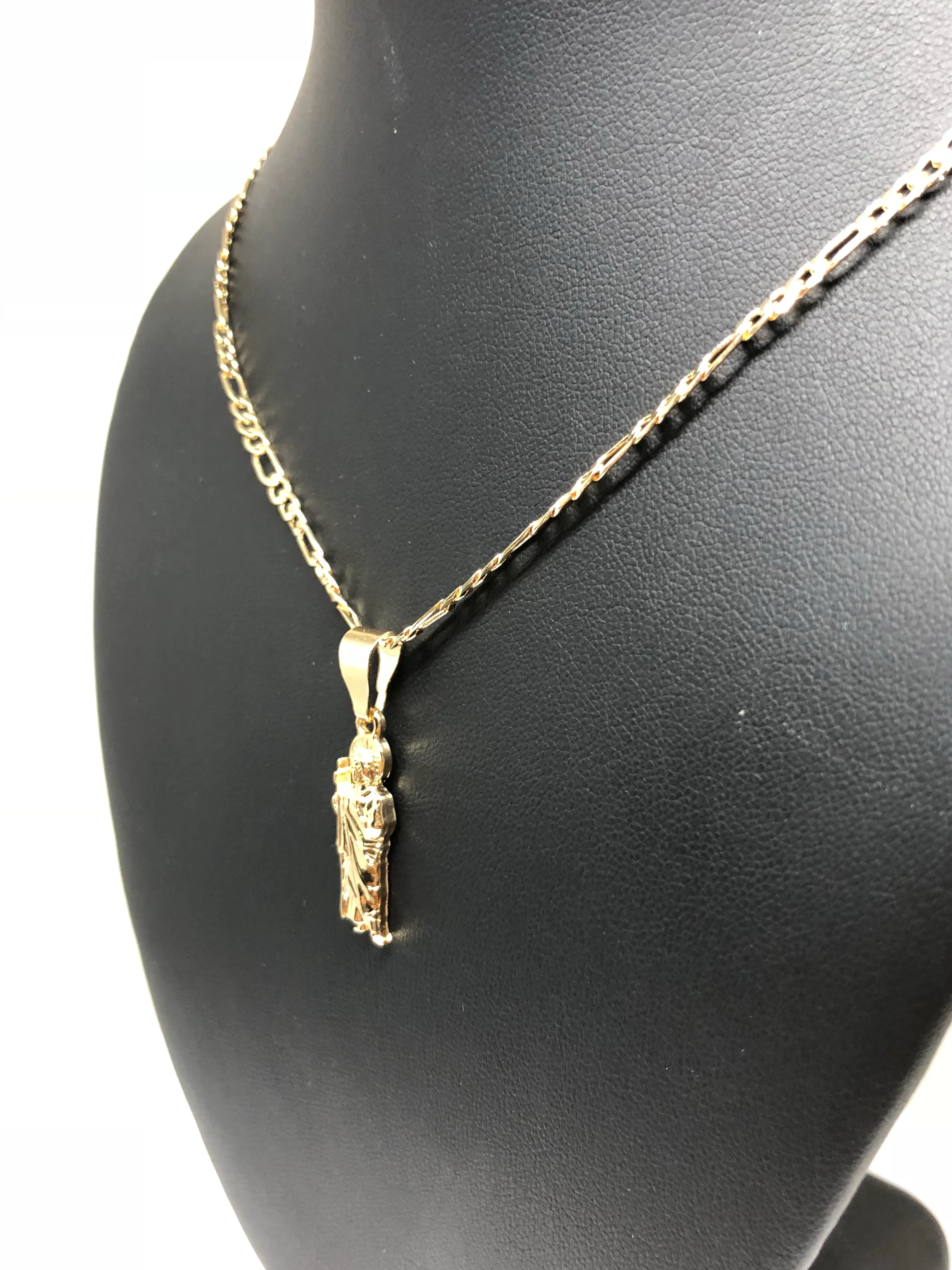 Gold Plated Kids SAINT JUDE Pendant Necklace Figaro 18" SAN JUDAS Tadeo Medalla Cadena Oro Laminado Para Ninos - Image 9
