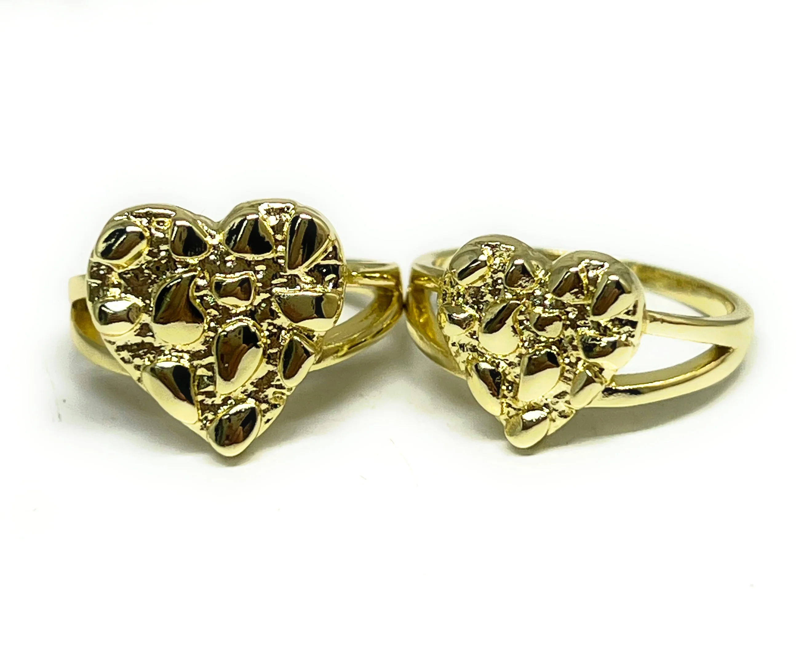 Gold Plated NUGGET HEART RING Anillo (SM,MED) - Image 3