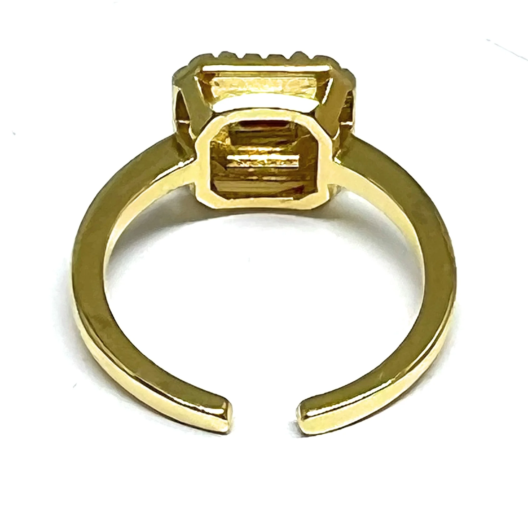Gold Plated Red & White CZ Adjustable Ring Anillo (Sizes 6-12) - Image 3