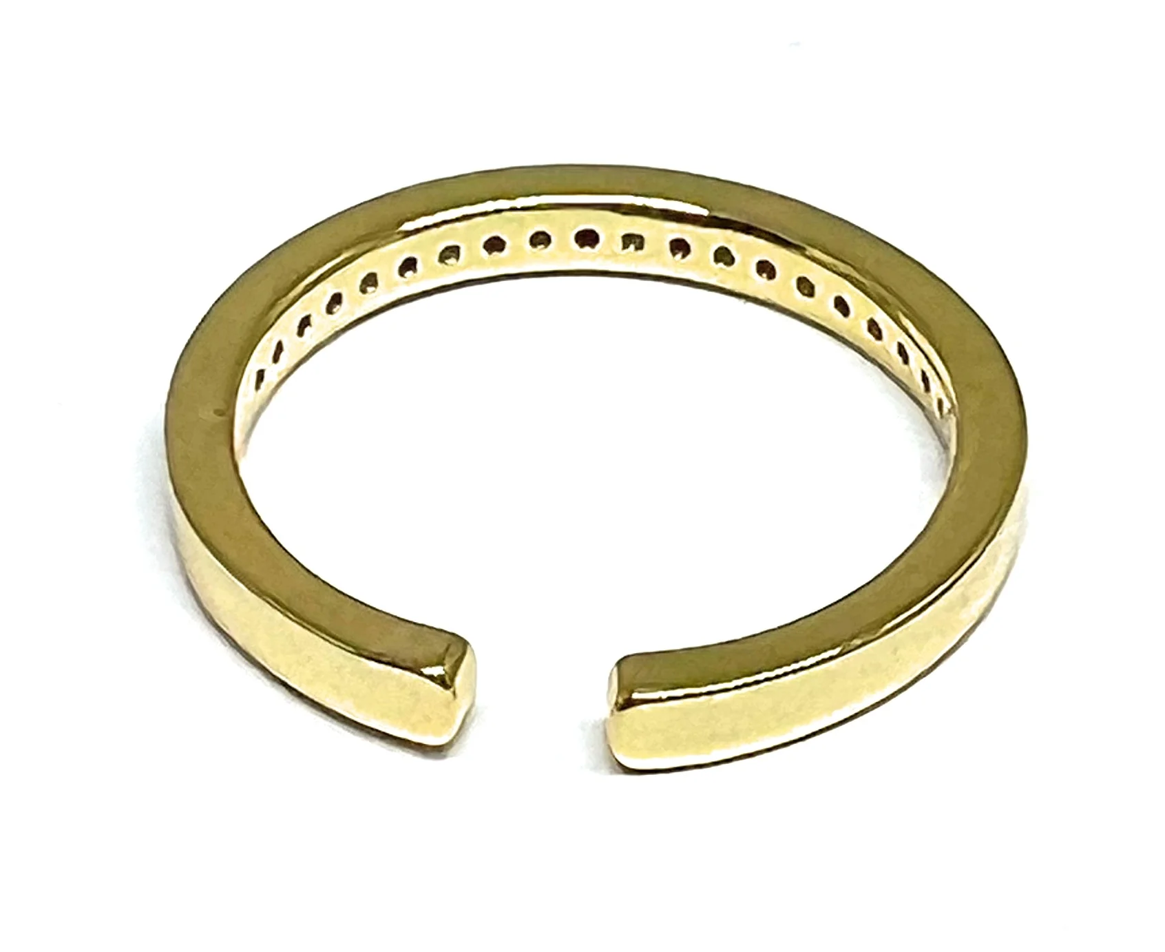 Gold Plated Red & White CZ Band Adjustable Ring Anillo (Sizes 6-12) - Image 3