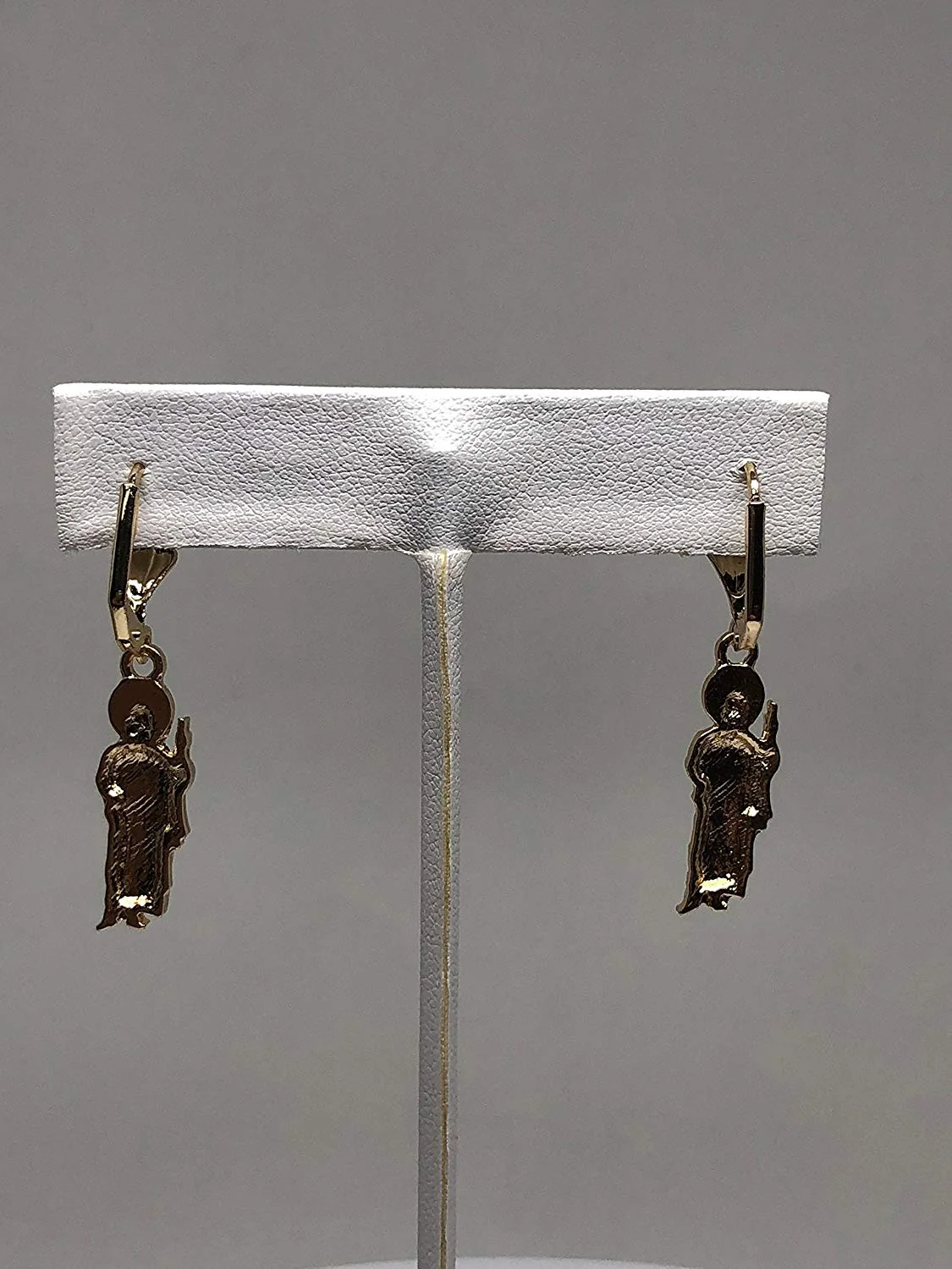 Gold Plated Saint Jude Earrings Aretes De San Judas Tadeo Oro Laminado - Image 4