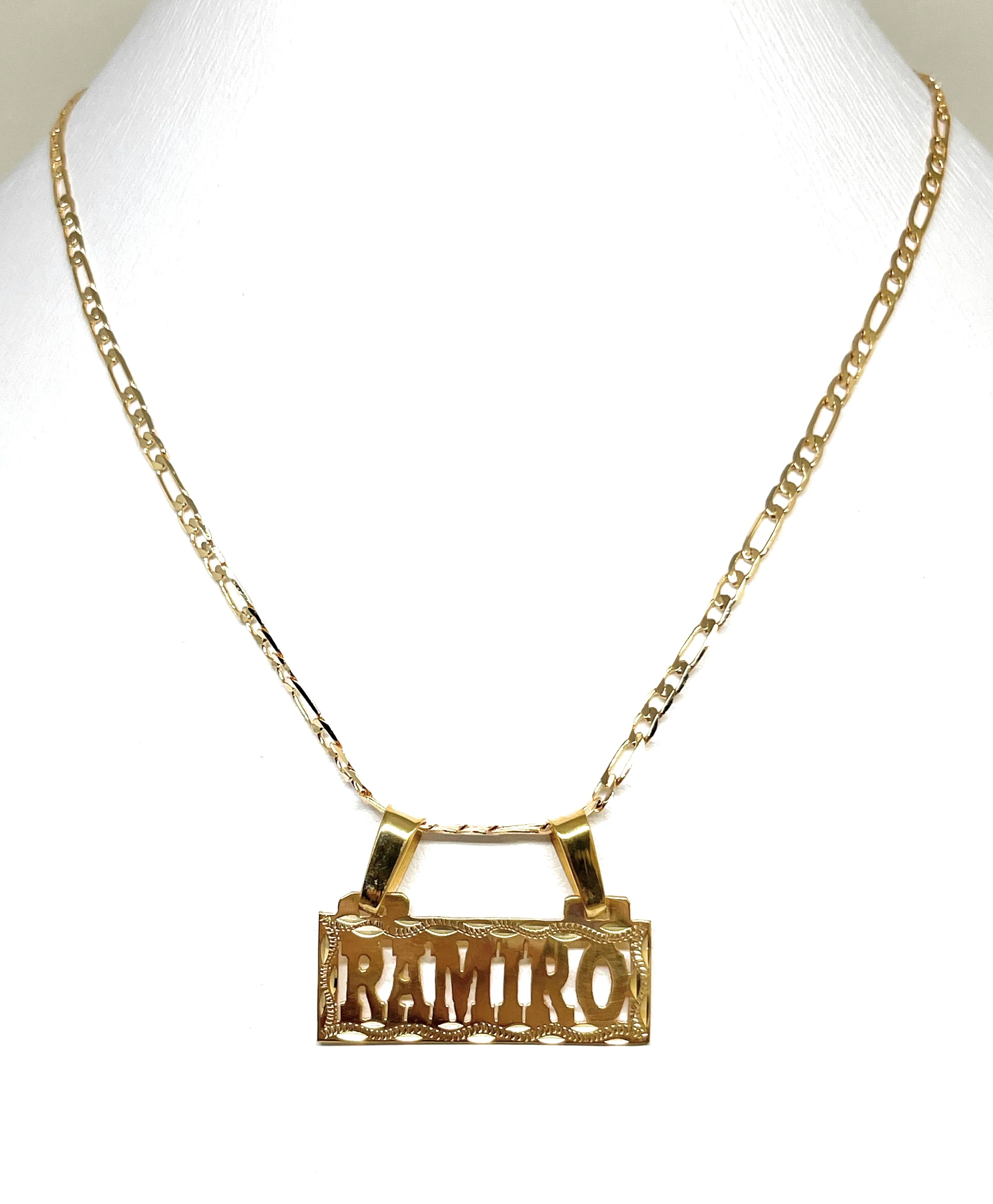 Gold Plated SILVER Custom BLOCK ELEGANT SQUARE Nameplate Pendant Necklace with Chain Options - Image 2