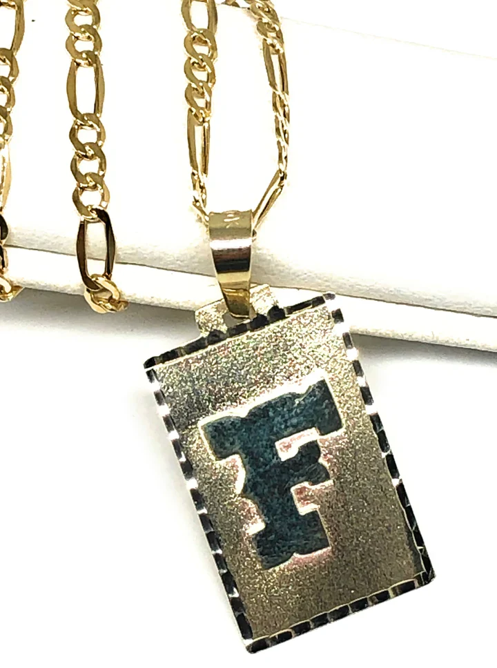 Gold Plated SILVER Custom Initial Pendant Necklace With Chain Options - Image 3