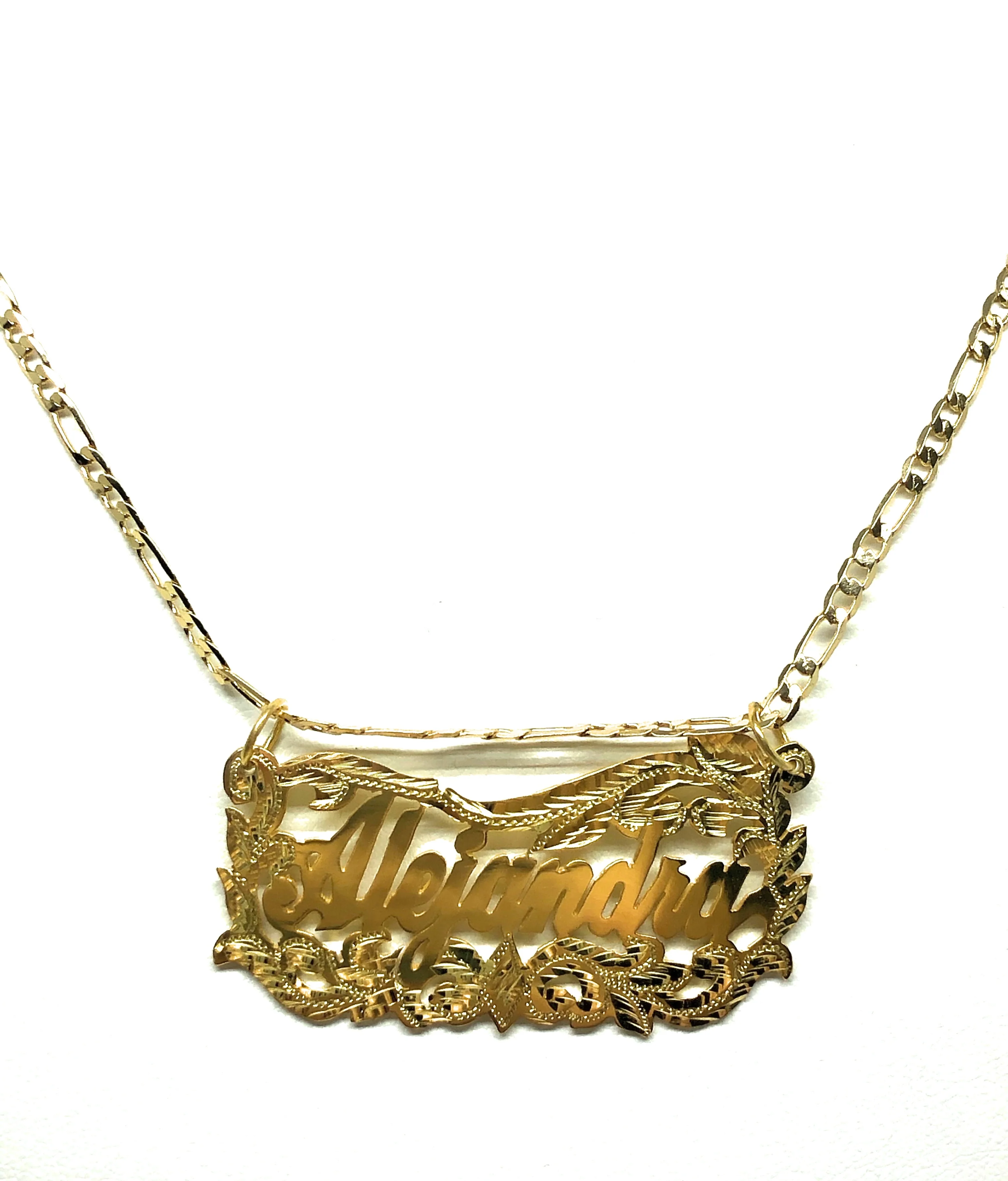 Gold Plated Silver CUSTOMIZED CURSIVE ELEGANT Nameplate Necklace With Chain - Image 3