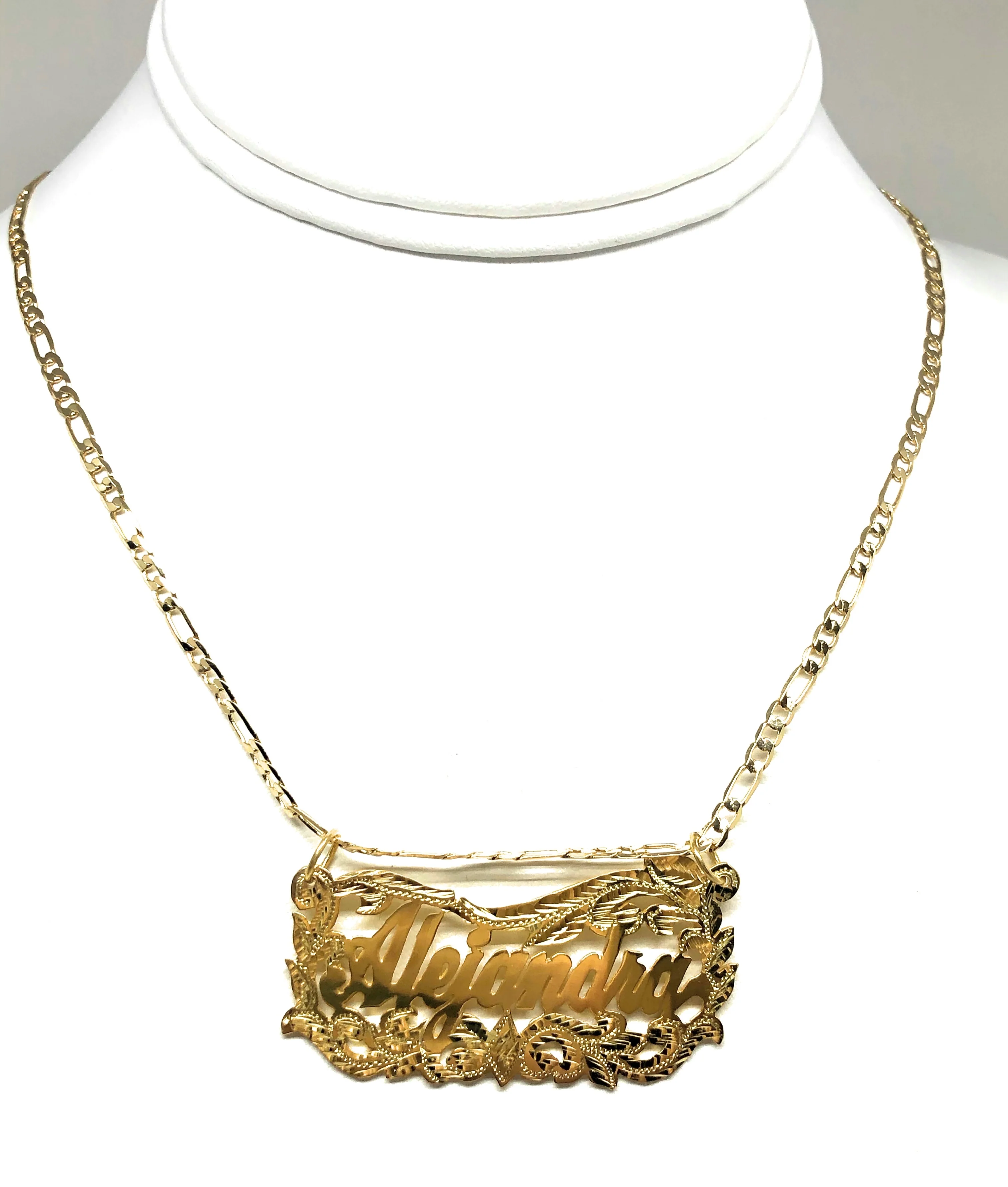 Gold Plated Silver CUSTOMIZED CURSIVE ELEGANT Nameplate Necklace With Chain - Image 4
