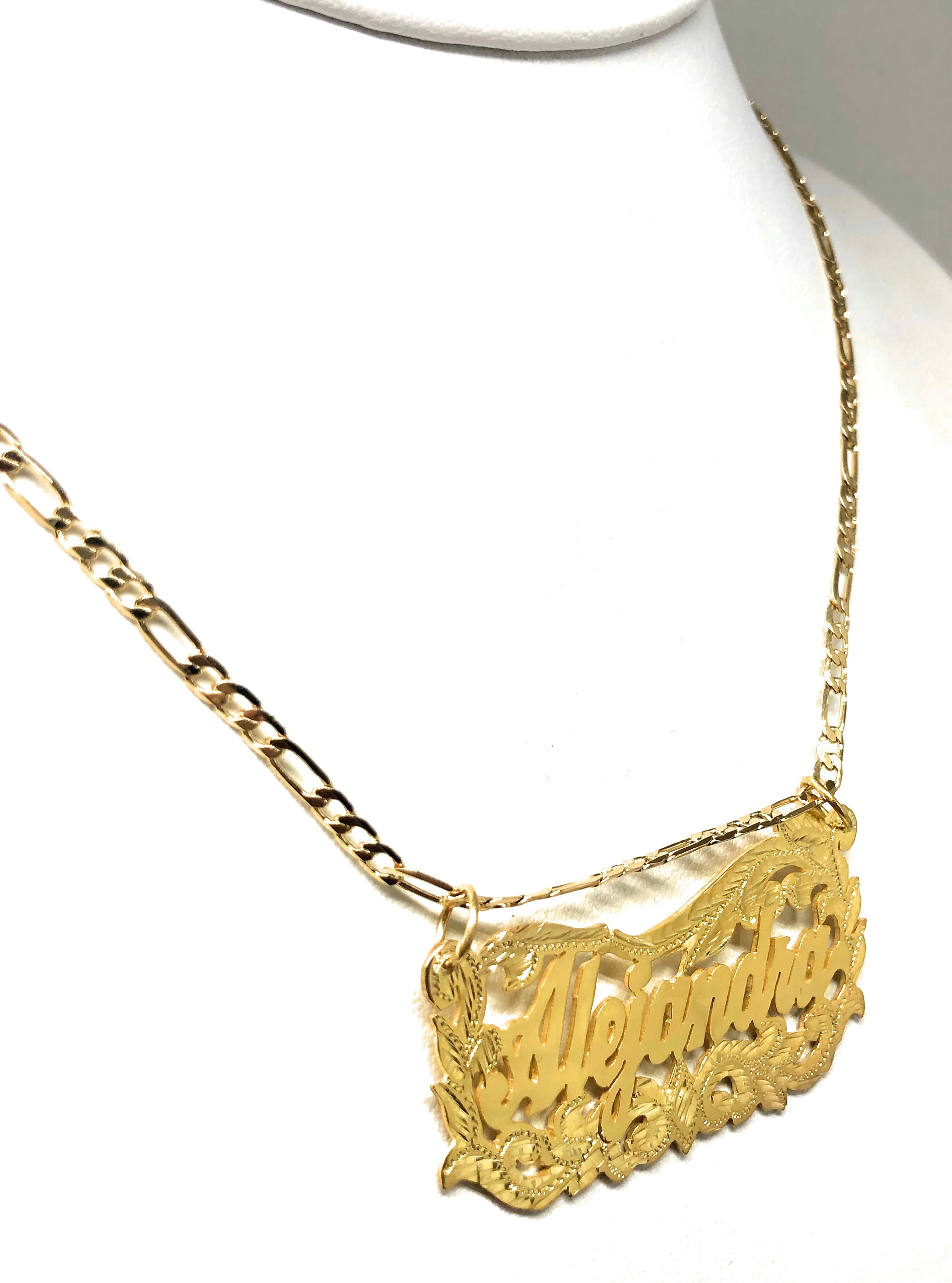 Gold Plated Silver CUSTOMIZED CURSIVE ELEGANT Nameplate Necklace With Chain - Image 5