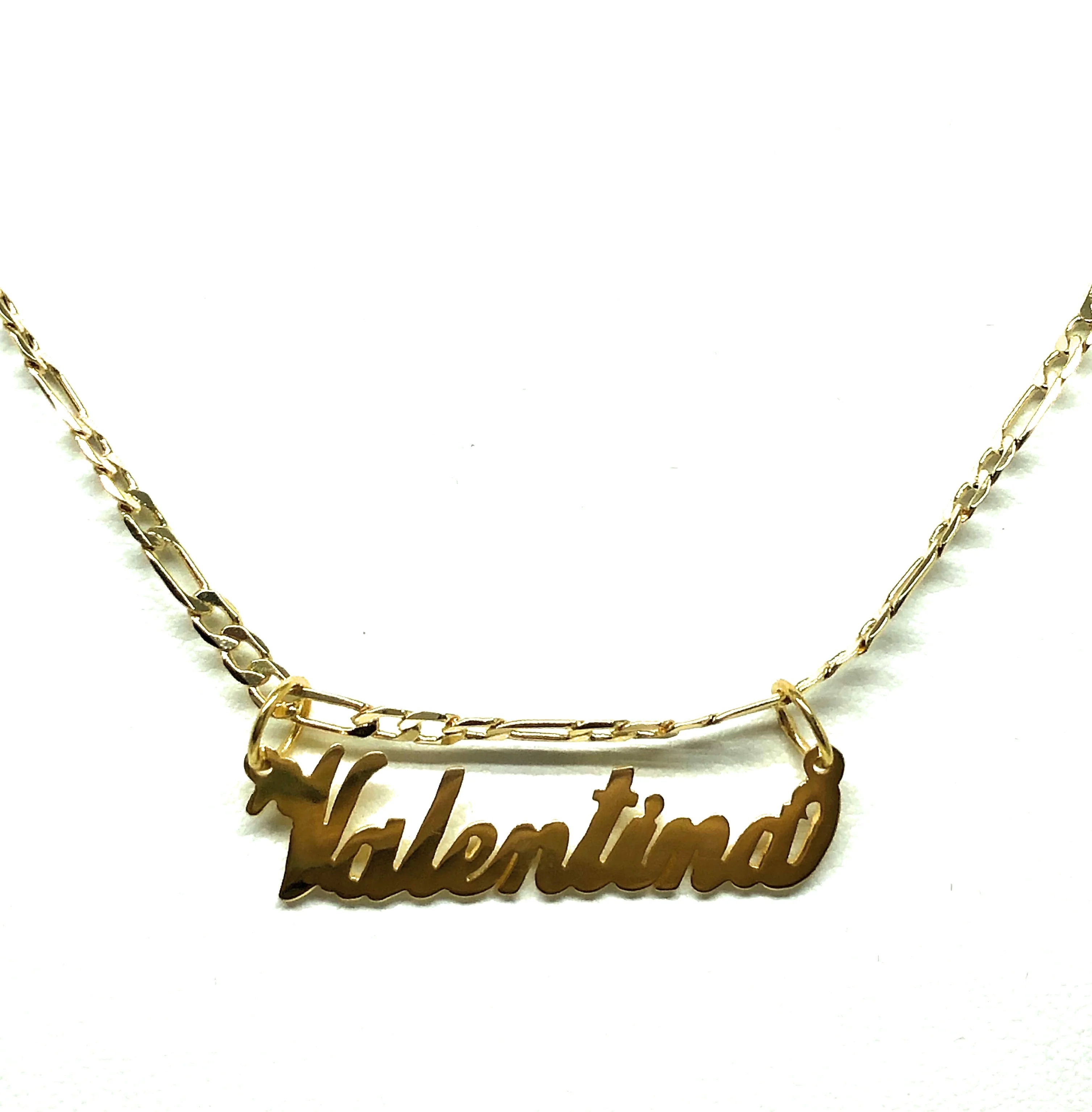 Gold Plated Silver CUSTOMIZED CURSIVE Nameplate Necklace With Chain - Image 4