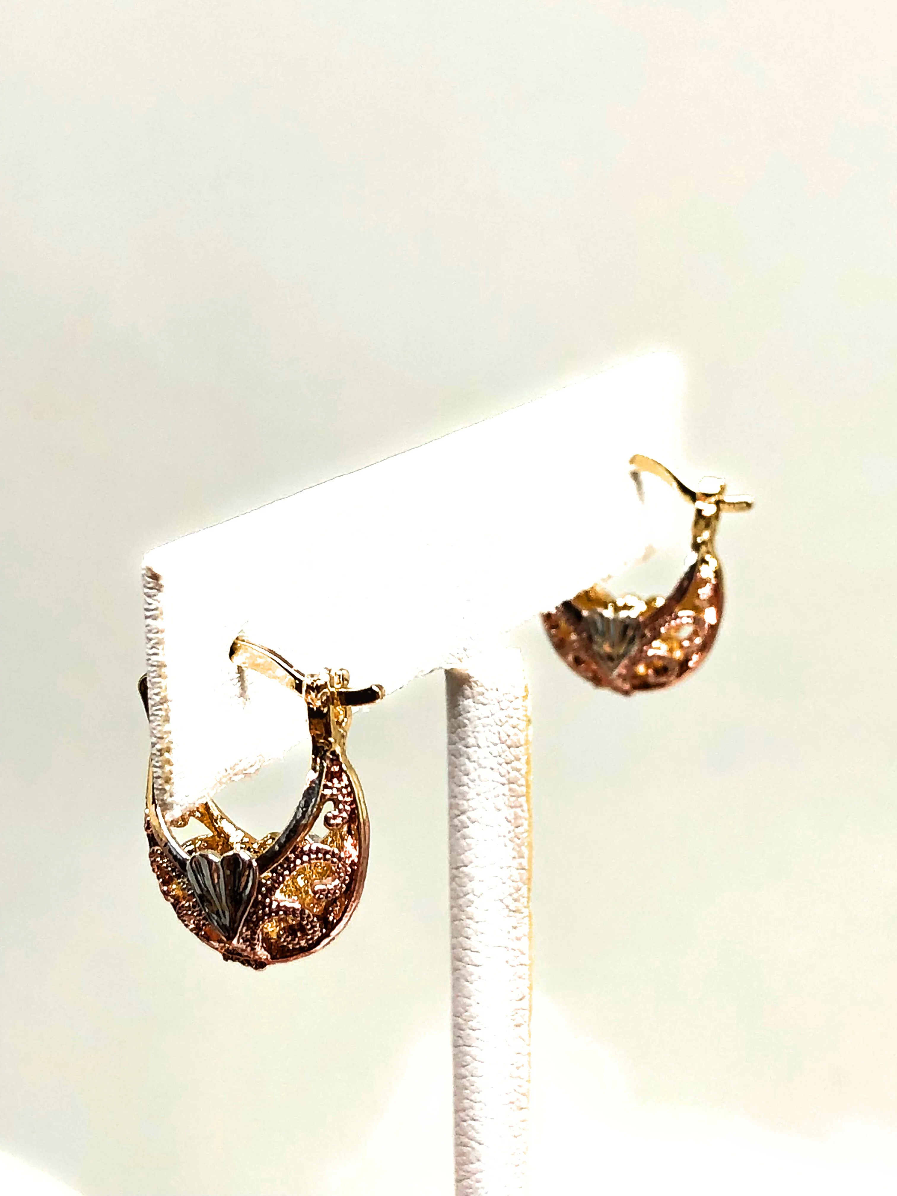 Gold Plated Tri-Color Kids Basket Earrings Aretes Canasta Tres Colores Para Ninos - Image 6