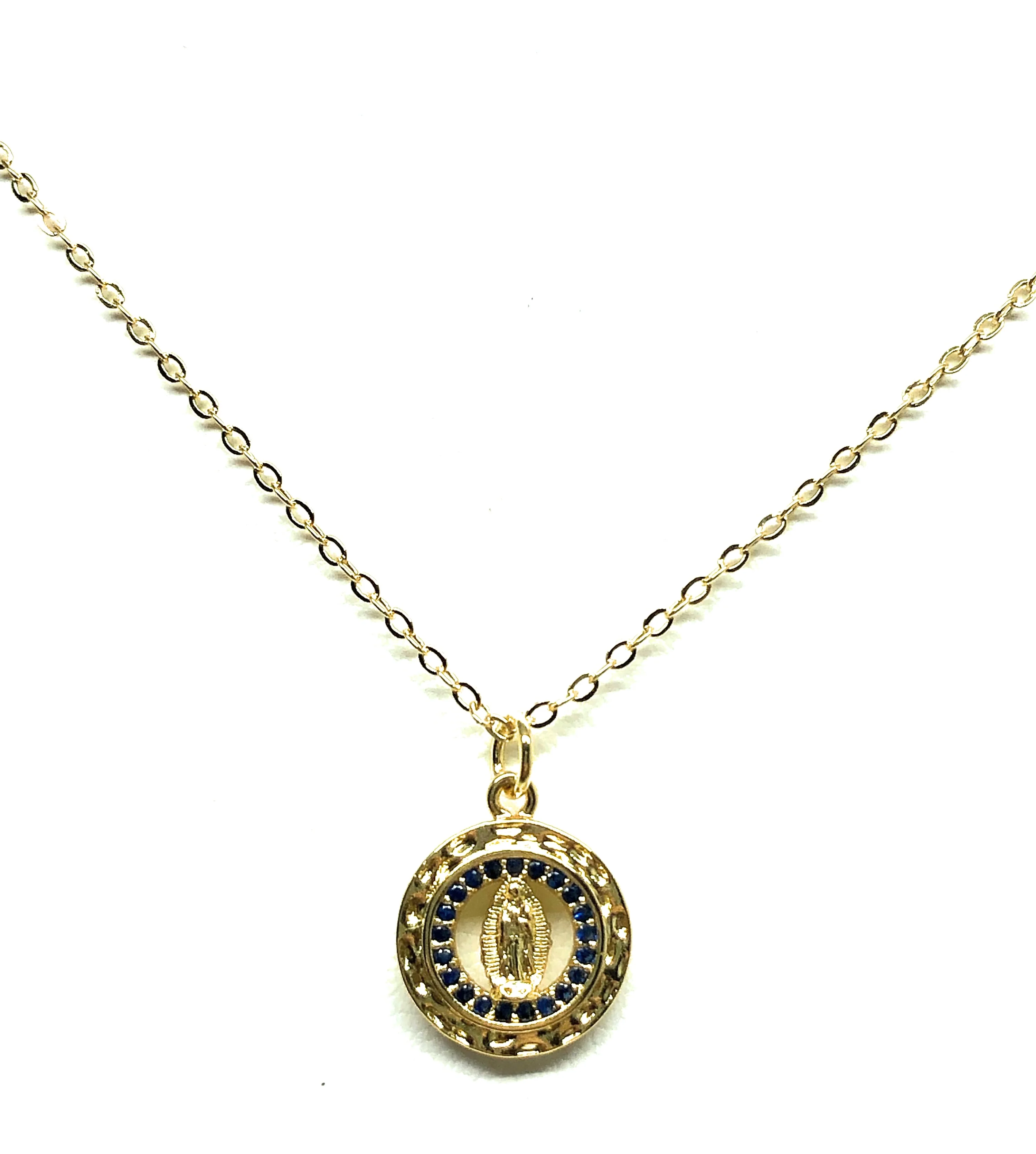 Gold Plated Virgin Mary Small Pendant Necklace 20” Virgen de Guadalupe - Image 7