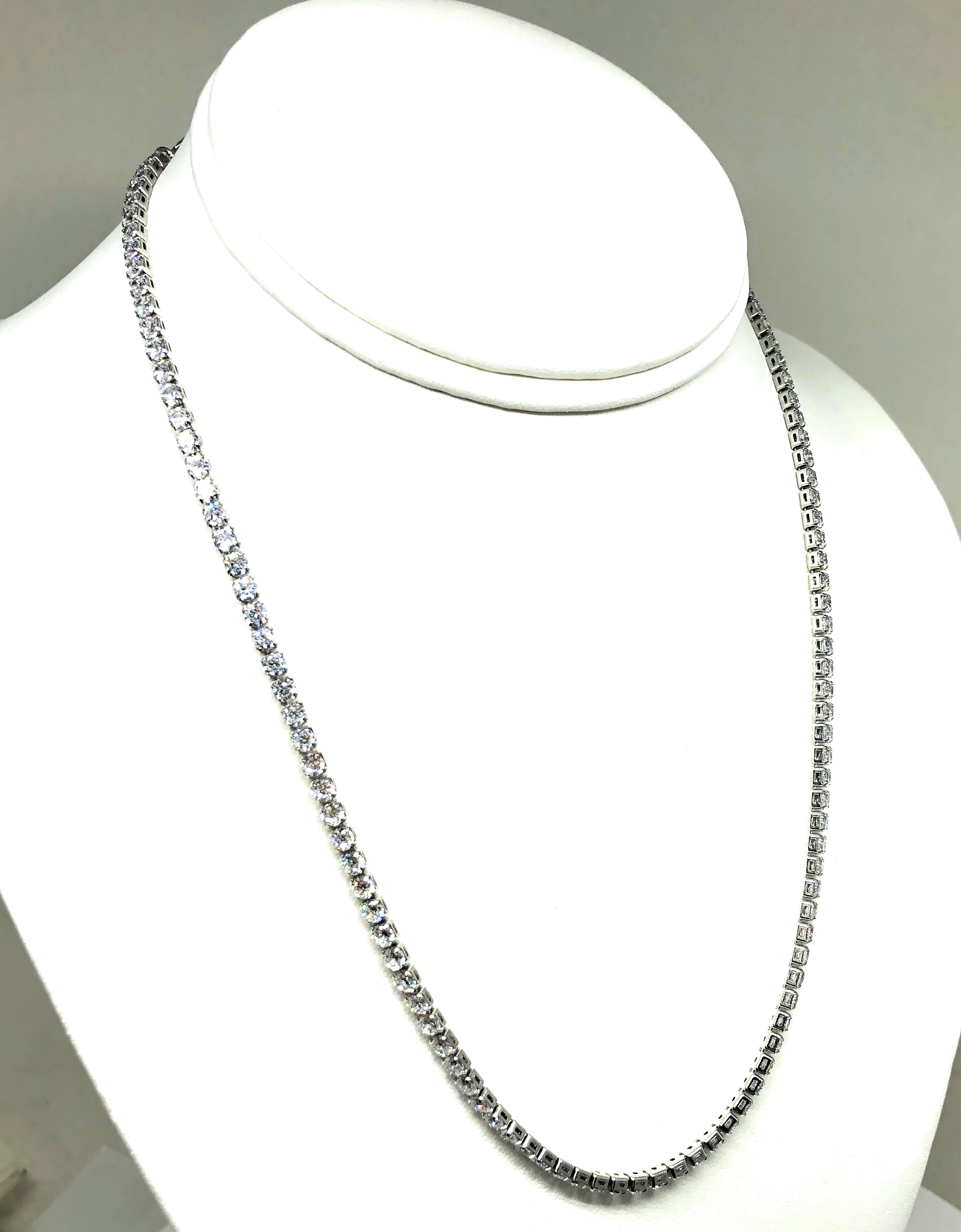 Gold Plated (White) Cubic Zirconia Tennis Chain 18 inch 3mm - Image 4