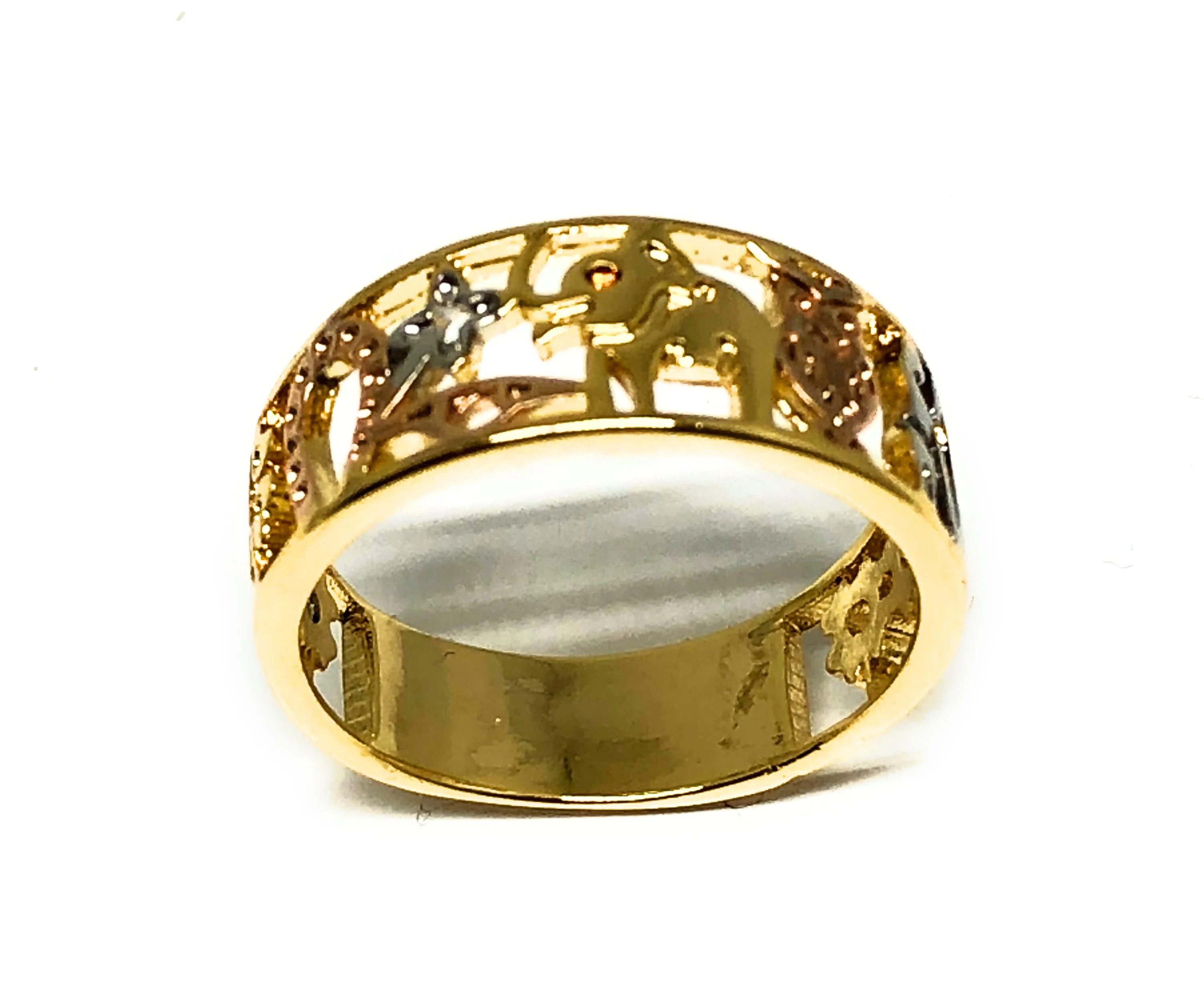 Gold Plated Women’s Lucky Charm Symbols Ring Anillo de Suerte - Image 4