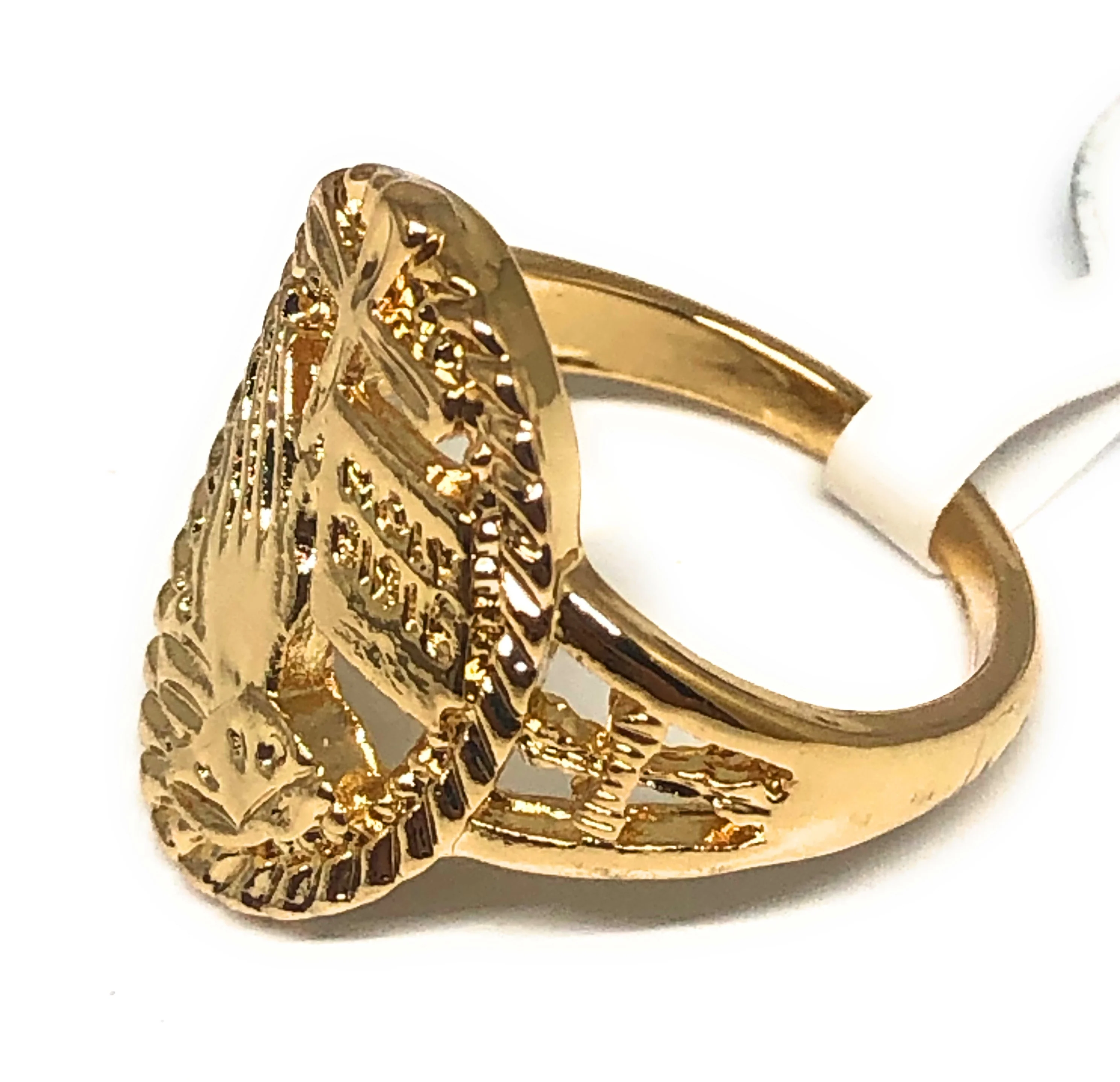 Gold Plated Yellow Praying Hands Ring Anillo - Image 2