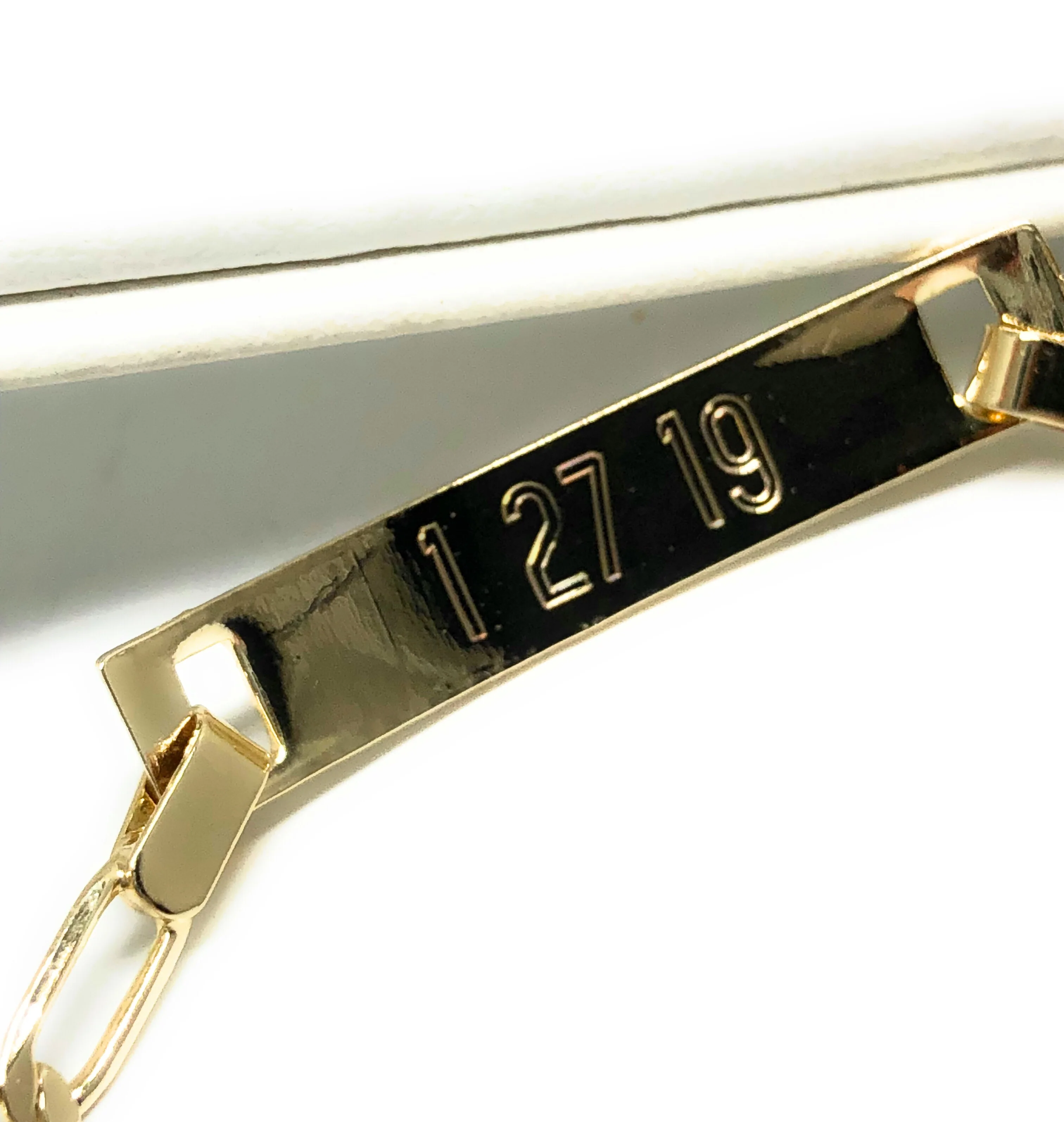 Kids’s Ages 1-6 Gold Plated ID Bracelet 5.5” 3mm Width Esclava - Image 4