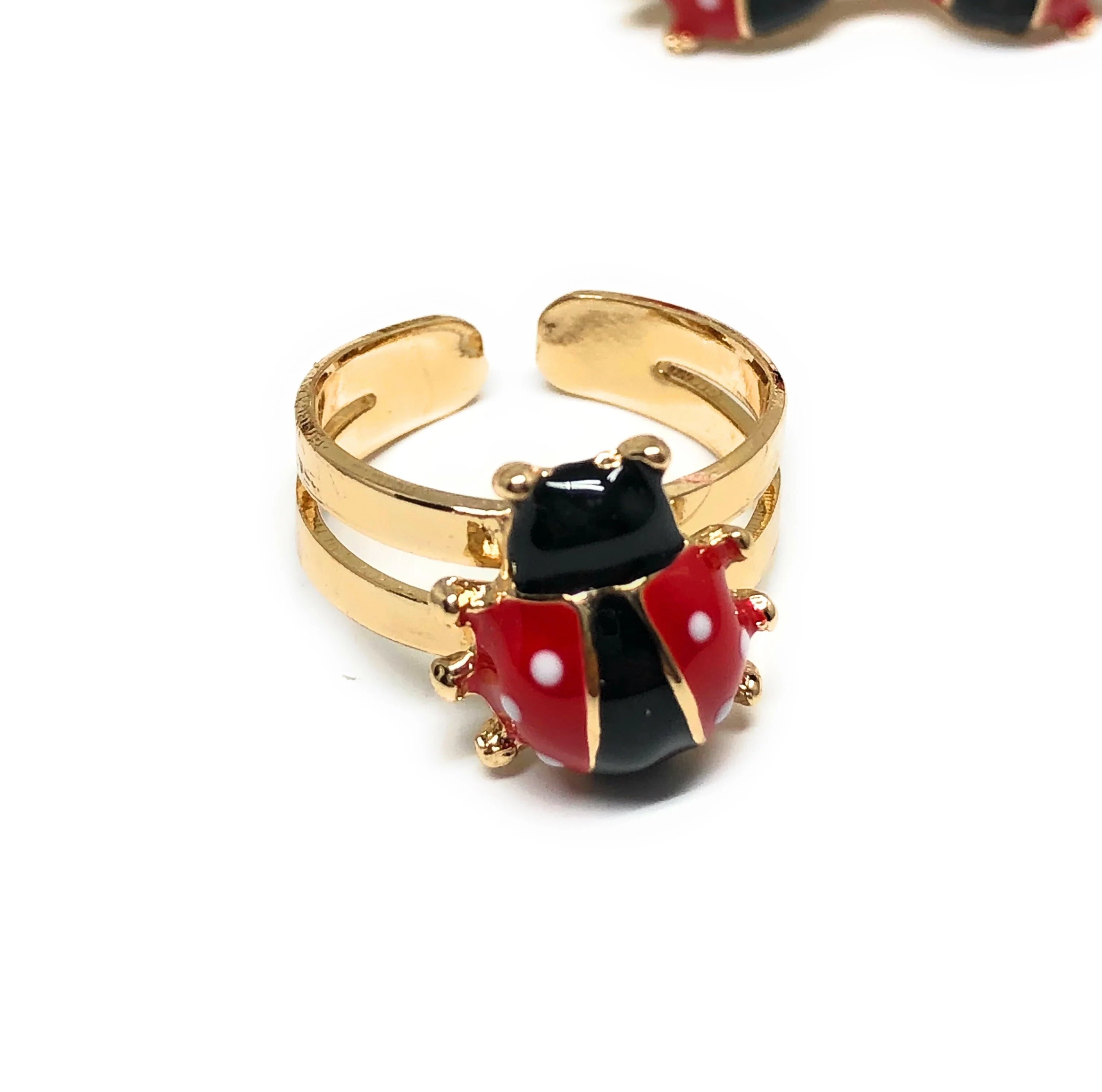 Kids’s Ages 3-8 Gold Plated Ladybug Set | Earrings, Ring, Bracelet, Necklace - Image 3