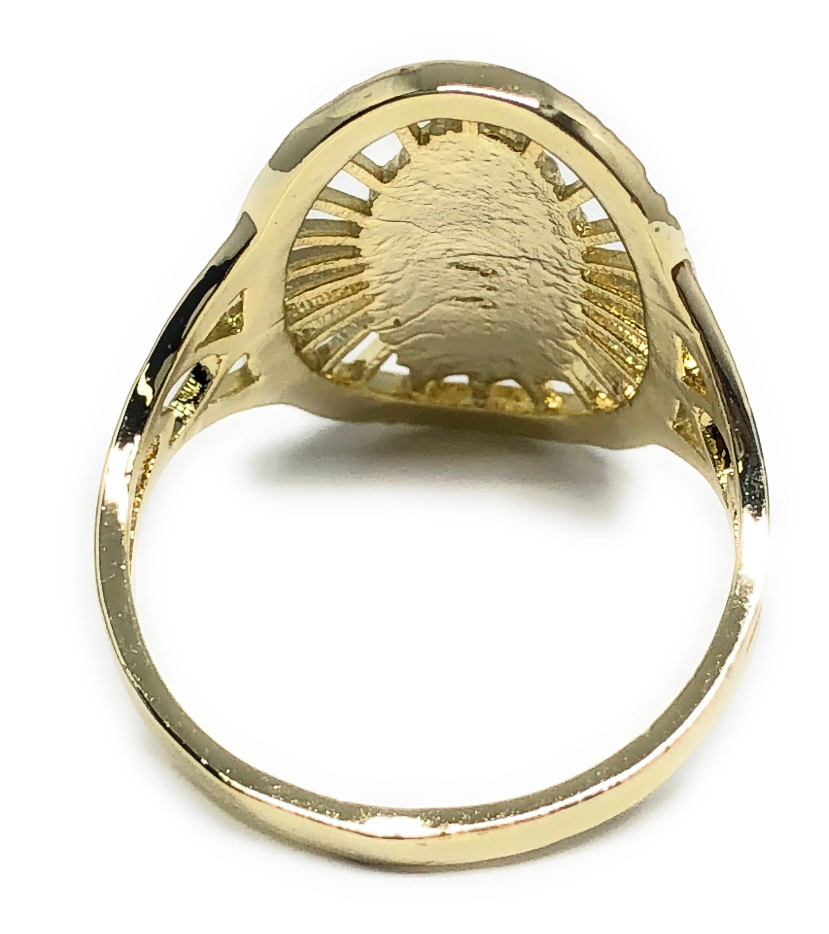 Tri-Color Gold Plated Virgin Mary Ring Virgen De Guadalupe Anillo Tres Colores - Image 3