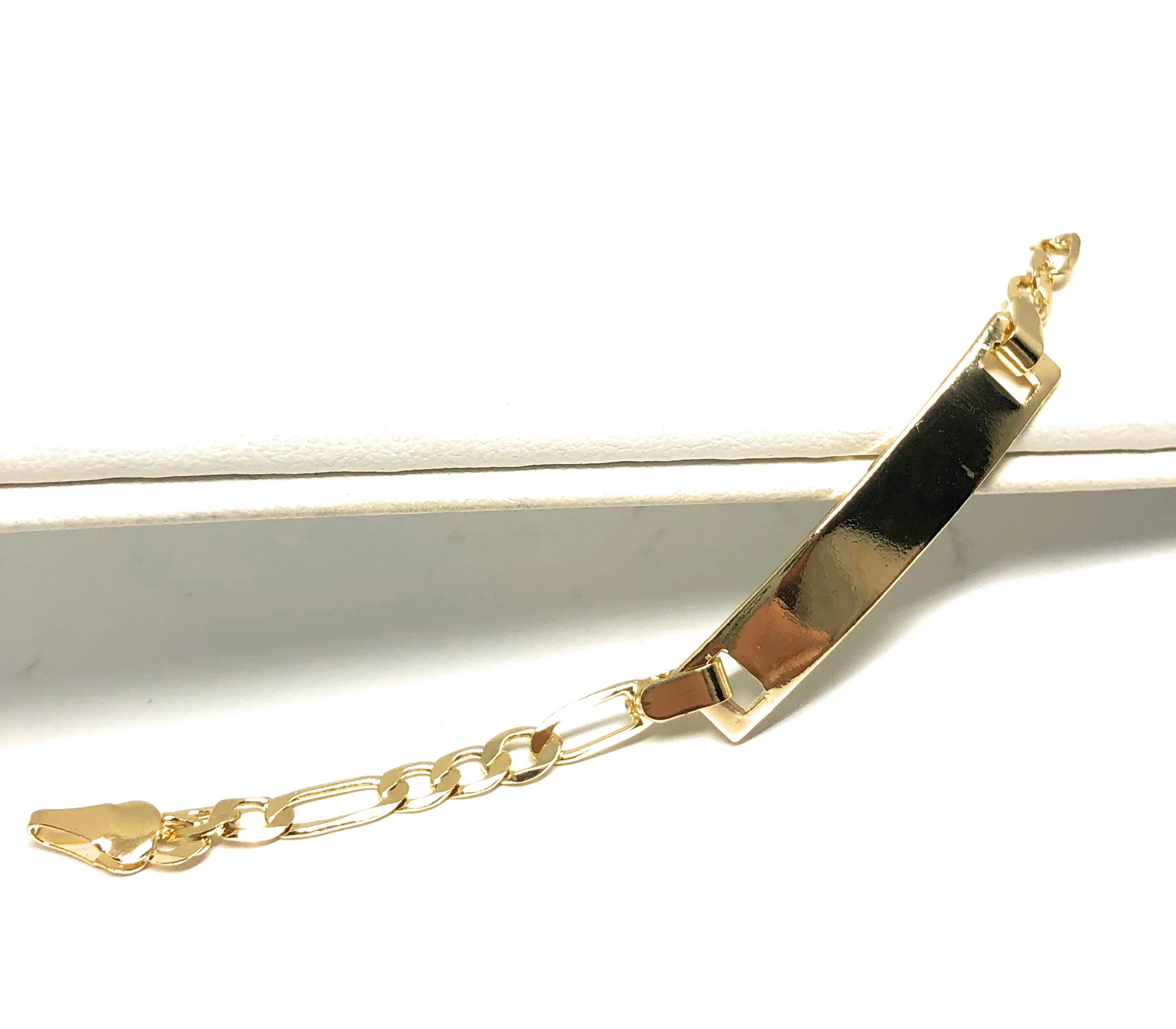 Women’s Gold Plated ID Bracelet 7” 5.5mm Width Esclava - Image 4