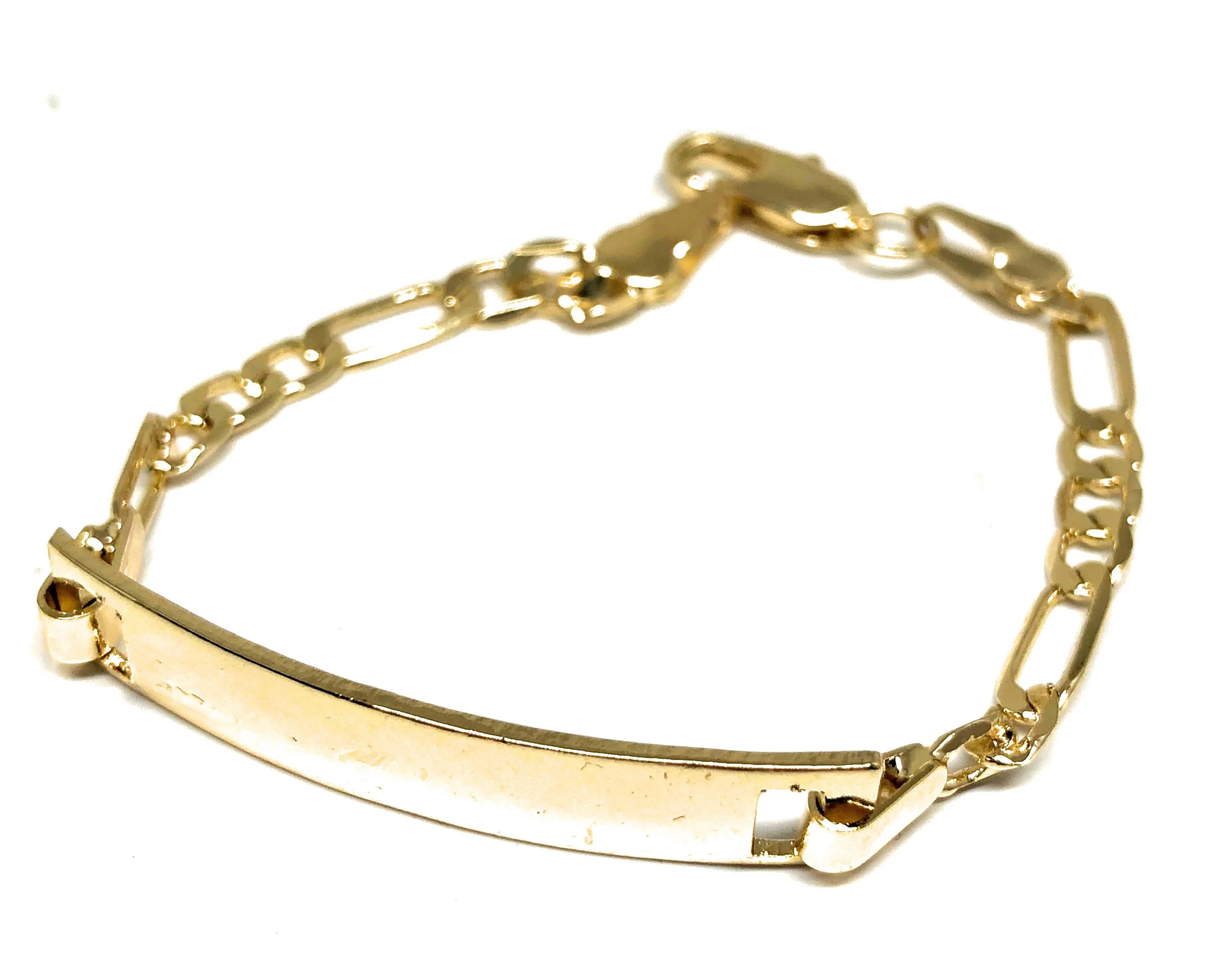 Women’s Gold Plated ID Bracelet 7” 5.5mm Width Esclava - Image 5